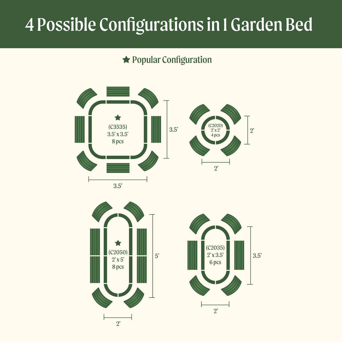 17" Tall 4 In 1 Small Modular Metal Raised Garden Bed Kit